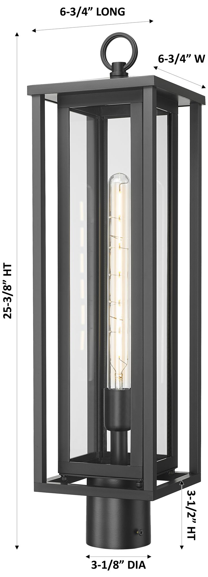 Image 5 Ashland 7" Matte Black Outdoor Lantern Post Light With Clear Glass more views