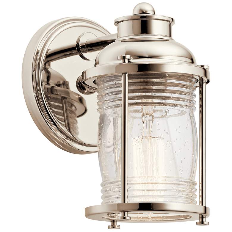 Image 1 Ashland Bay 5" Wide Polished Nickel Lantern Wall Sconce
