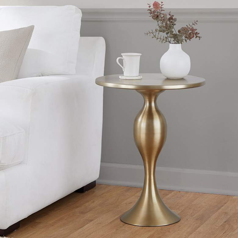 Image 1 Ashland Metal Accent Table Gold Metal by LumiSource
