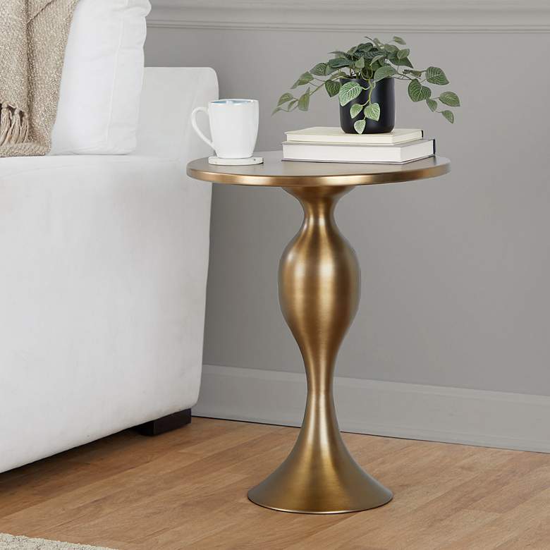 Image 1 Ashland Metal Accent Table Matte Golden Bronze by LumiSource
