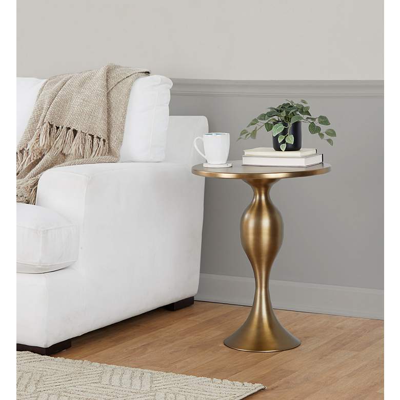 Image 5 Ashland Metal Accent Table Matte Golden Bronze by LumiSource more views