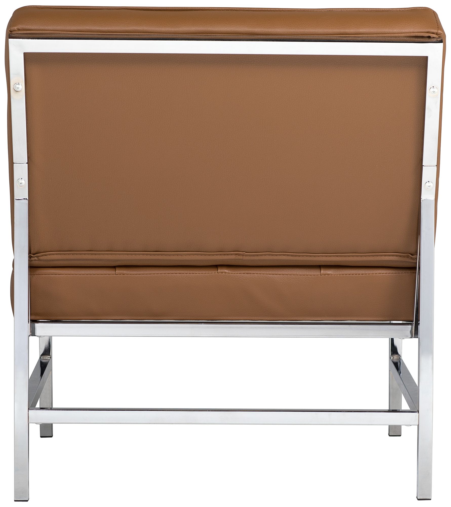 Ashlar Caramel Brown Bonded Leather Tufted Accent Chair in scene