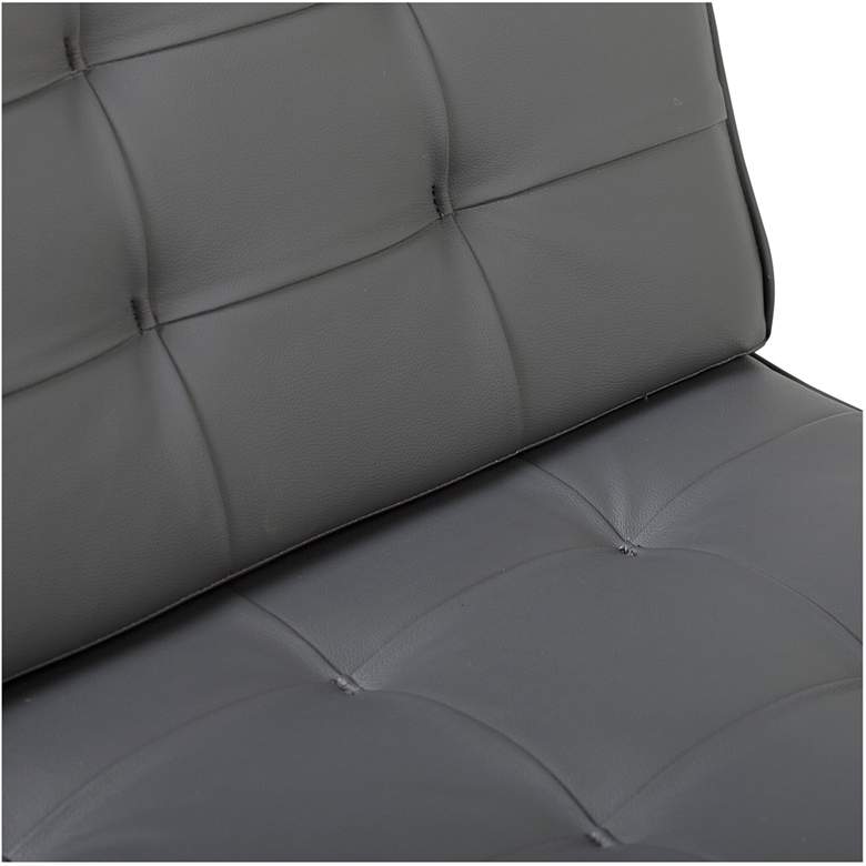Image 4 Ashlar Smoke Gray Bonded Leather Tufted Accent Chair more views