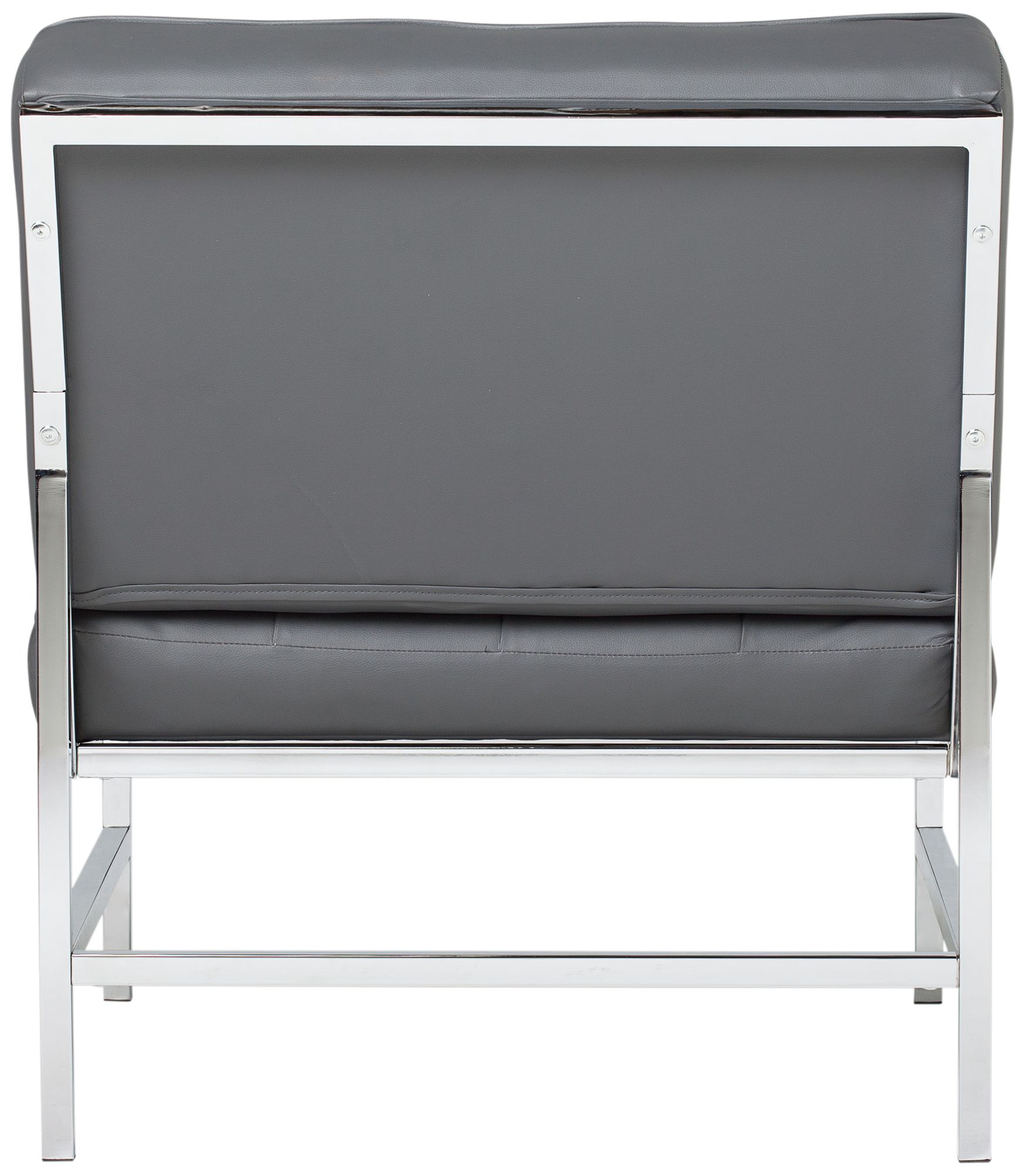 Ashlar Smoke Gray Bonded Leather Tufted Accent Chair in scene