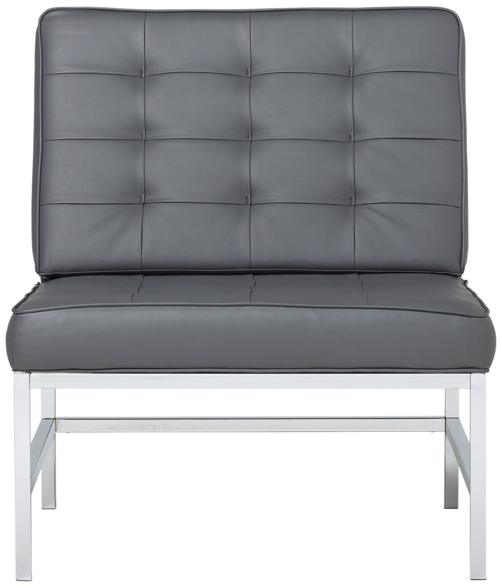 Ashlar Smoke Gray Bonded Leather Tufted Accent Chair in scene