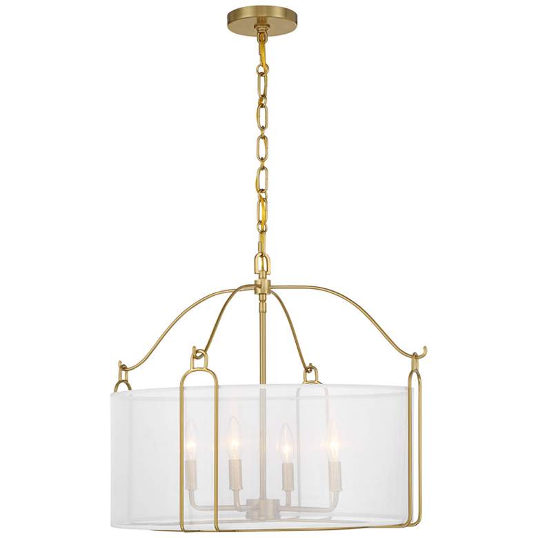 Image 1 Ashlay 4-Light Pendant in Warm Brass