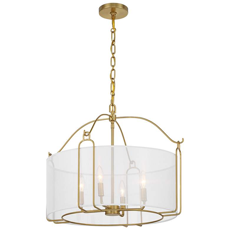 Image 3 Ashlay 4-Light Pendant in Warm Brass more views