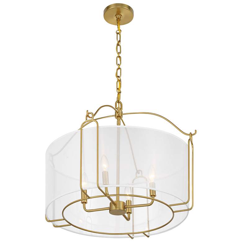 Image 4 Ashlay 4-Light Pendant in Warm Brass more views