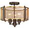 Ashlea 14 1/2" Wide Brass Mesh 3-Light Ceiling Light