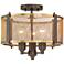 Ashlea 14 1/2" Wide Brass Mesh 3-Light Ceiling Light