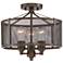 Ashlea 14" Wide Bronze Mesh 3-Light Ceiling Light