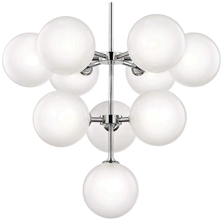Image 2 Ashleigh 29 3/4 inchW Polished Nickel 10-Light LED Chandelier more views
