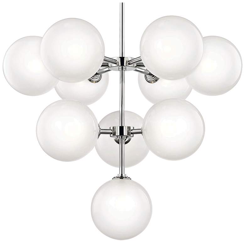 Image 2 Ashleigh 29 3/4"W Polished Nickel 10-Light LED Chandelier more views