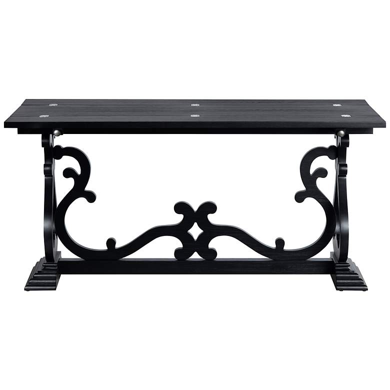 Image 1 Ashleigh 60" Wide Stained Black Wood Flip Out Sofa Table