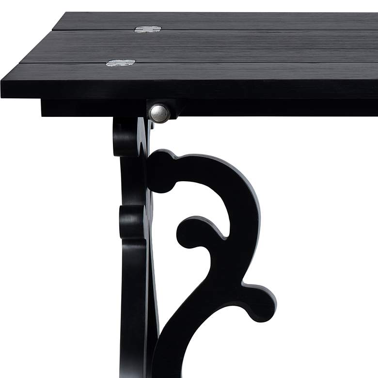 Image 2 Ashleigh 60" Wide Stained Black Wood Flip Out Sofa Table more views
