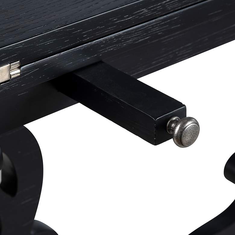 Image 3 Ashleigh 60" Wide Stained Black Wood Flip Out Sofa Table more views