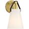 Ashley 10 1/2" High Antique Brass and Leather Wall Sconce