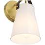 5_Ashley 10 1/2" High Antique Brass and Leather Wall Sconce more views