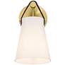 6_Ashley 10 1/2" High Antique Brass and Leather Wall Sconce more views