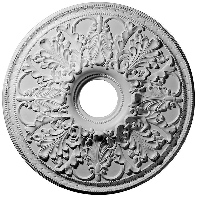 Image 1 Ashley 23 3/4 inch Wide Primed Round Ceiling Medallion