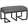 Ashley Dark Gray Linen and Black Metal Bench