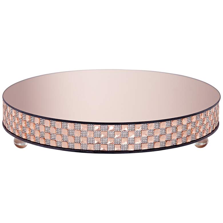 Image 1 Ashley Rose Gold Mirror-Top 13 3/4 inch Round Cake Stand