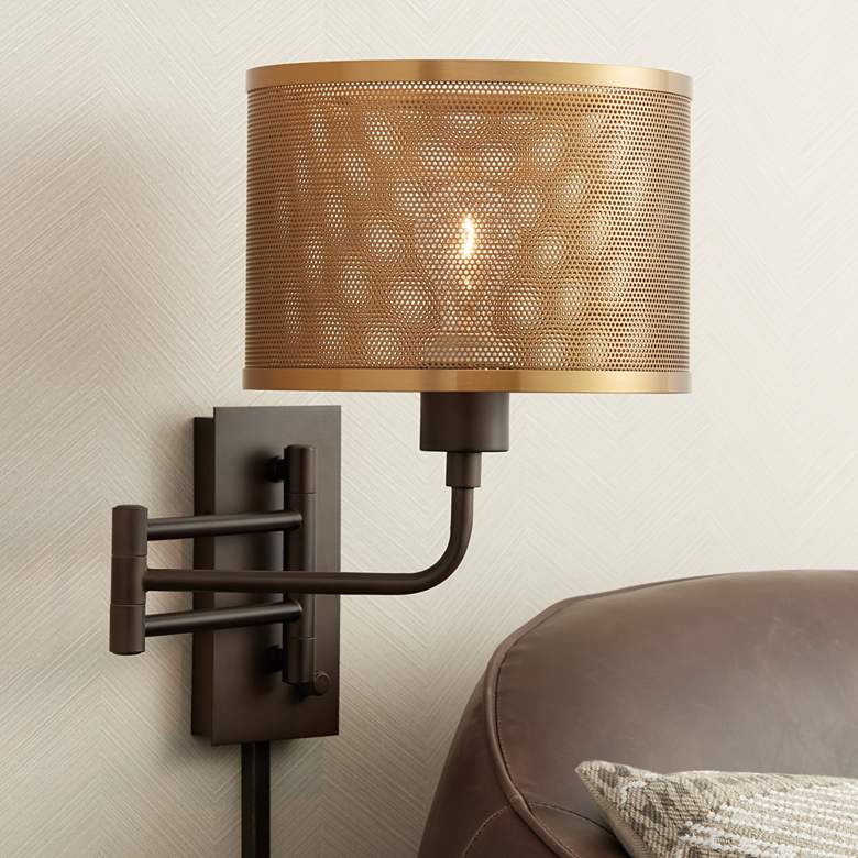 Image 1 Ashmore Oil-Rubbed Bronze Swing Arm Wall Lamp