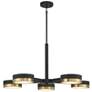 2_Ashor 34"W Matte Black and Warm Brass 5-Light LED Pendant