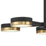 3_Ashor 34"W Matte Black and Warm Brass 5-Light LED Pendant more views