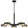 4_Ashor 34"W Matte Black and Warm Brass 5-Light LED Pendant more views