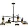 Ashor 42" Wide Matte Black Warm Brass 8-Light LED Chandelier