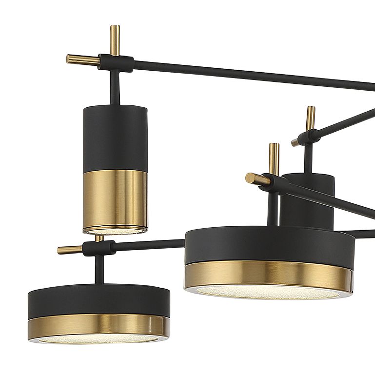Image 3 Ashor 8-Light LED Chandelier in Matte Black with Warm Brass Accents more views