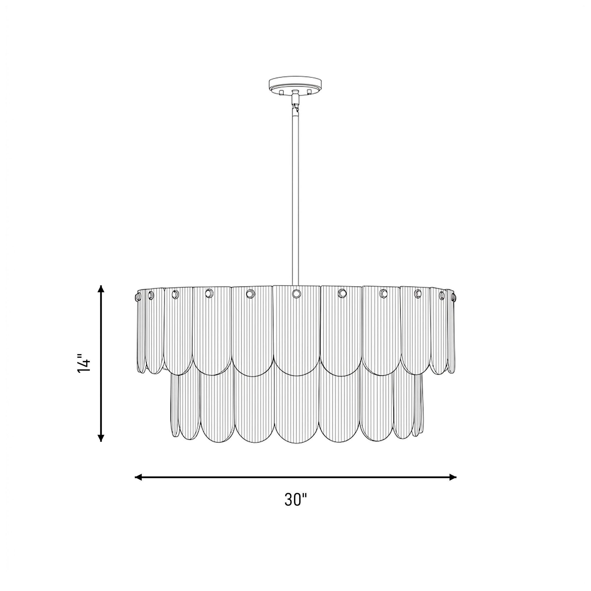 Ashton 10-Light Pendant in Noble Brass