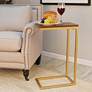 Ashton 16" Wide Elm Top and Gold Frame Computer Tray Table