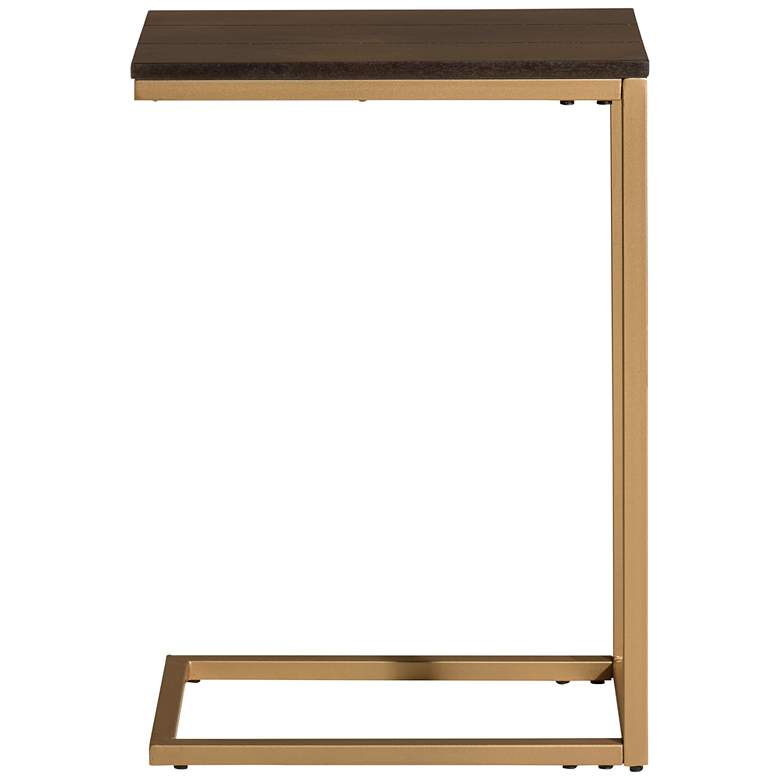 Image 5 Ashton 16 inch Wide Elm Top and Gold Frame Computer Tray Table more views