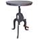 Ashton 18"W Industrial Iron Adjustable Crank Accent Table