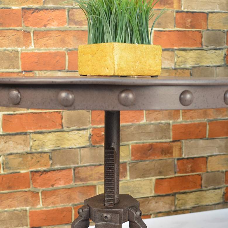 Image 4 Ashton 18 inchW Industrial Iron Adjustable Crank Accent Table more views