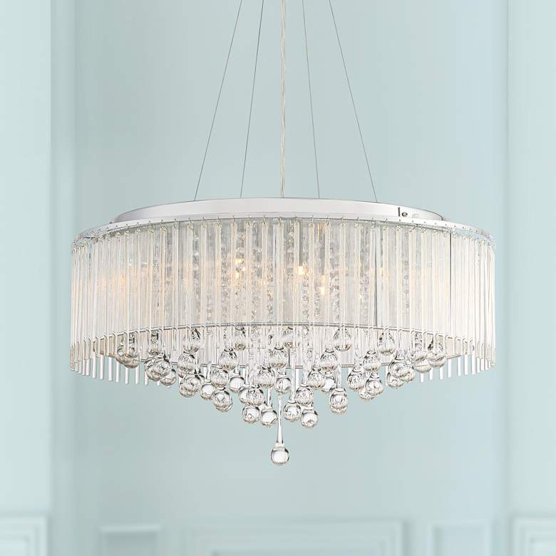Image 1 Ashton 24" Wide Chrome Crystal Pendant Light