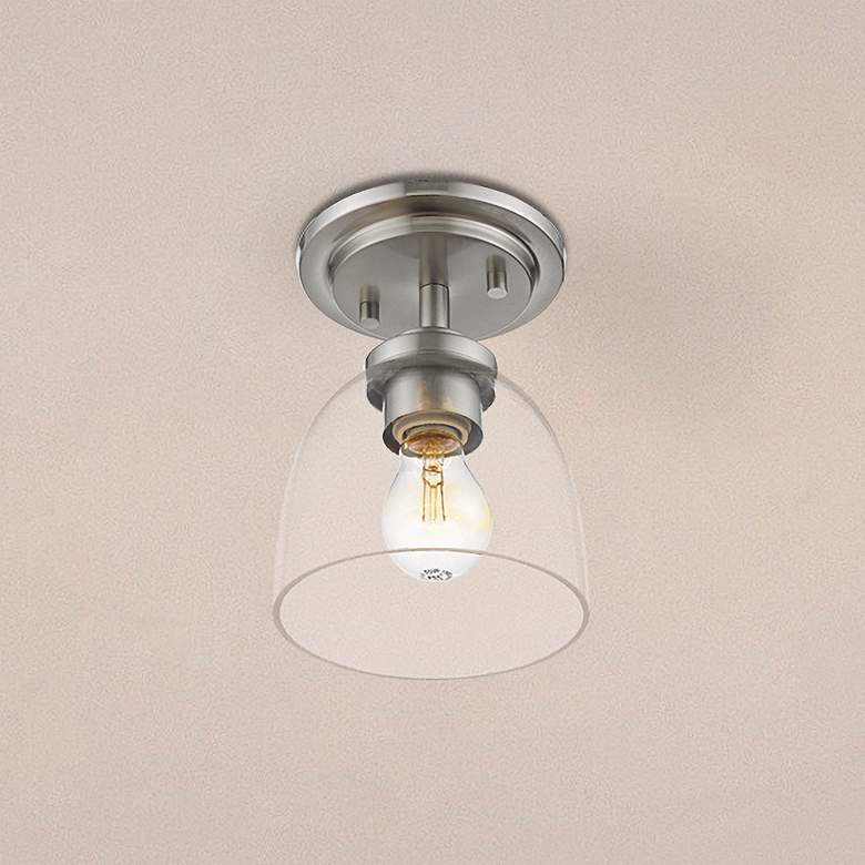 Image 2 Ashton 6" Wide Brushed Nickel Ceiling Light