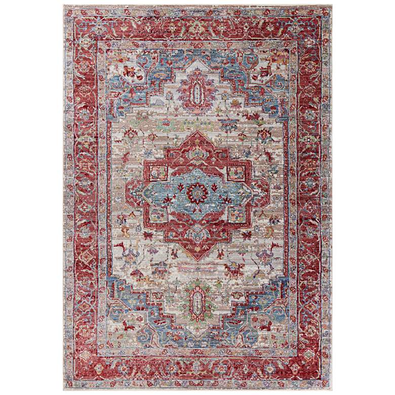 Image 1 Ashton 7710 5&#39;3 inchx7&#39;7 inch Gray and Red Taylor Area Rug