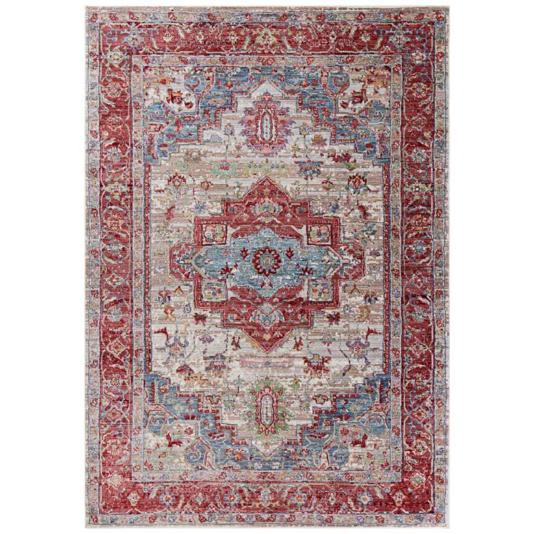 Image 1 Ashton 7710 5'3"x7'7" Gray and Red Taylor Area Rug