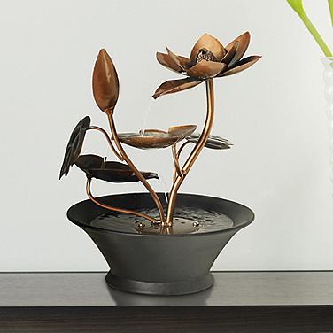 Ashton Begonia Flowers 10 1/4" High Small Table Fountain