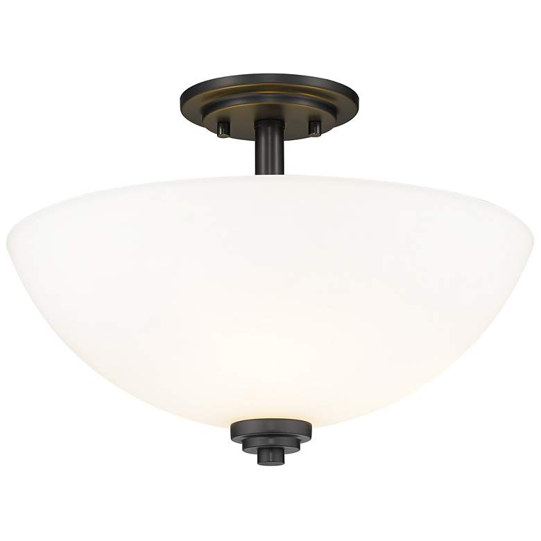 Image 1 Ashton by Z-Lite Matte Black 3 Light Semi Flush Mount