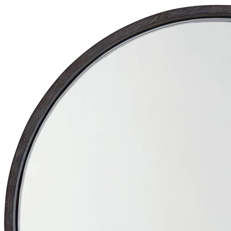 Image 2 Ashton Carbon Gray w/ Iron Silk Trim 31 inch Round Wall Mirror more views