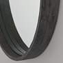 Ashton Carbon Gray w/ Iron Silk Trim 31" Round Wall Mirror