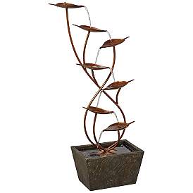 Image2 of Ashton Curved Leaves 41" High Copper Finish Floor Fountain