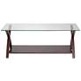 Ashton Espresso Wood and Glass Top Coffee Table