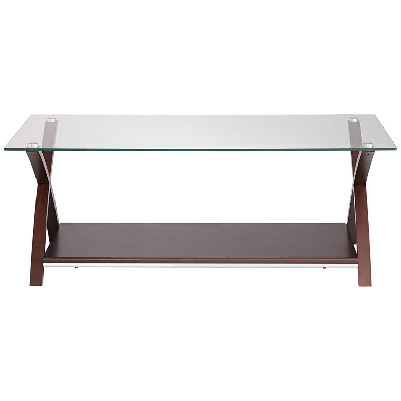 Image 5 Ashton Espresso Wood and Glass Top Coffee Table more views