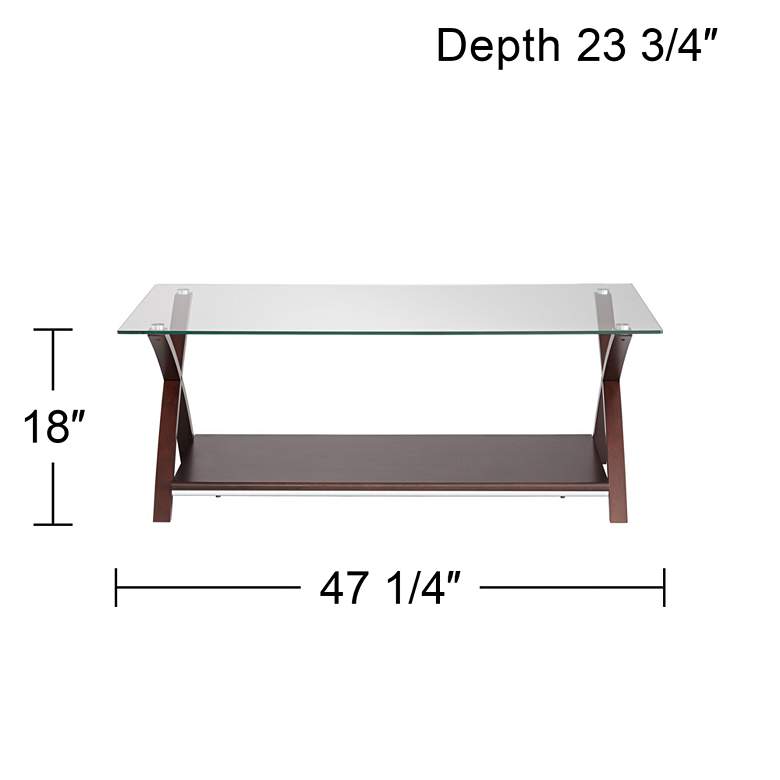 Image 7 Ashton Espresso Wood and Glass Top Coffee Table more views