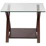 Ashton Espresso Wood and Glass Top End Table